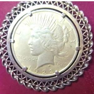 1923 Sterling Silver Peace Dollar Pendant
